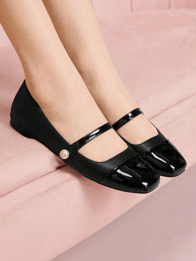 DOLLMOD Women's Double Buckle Design Casual Fashion Flat Loafers