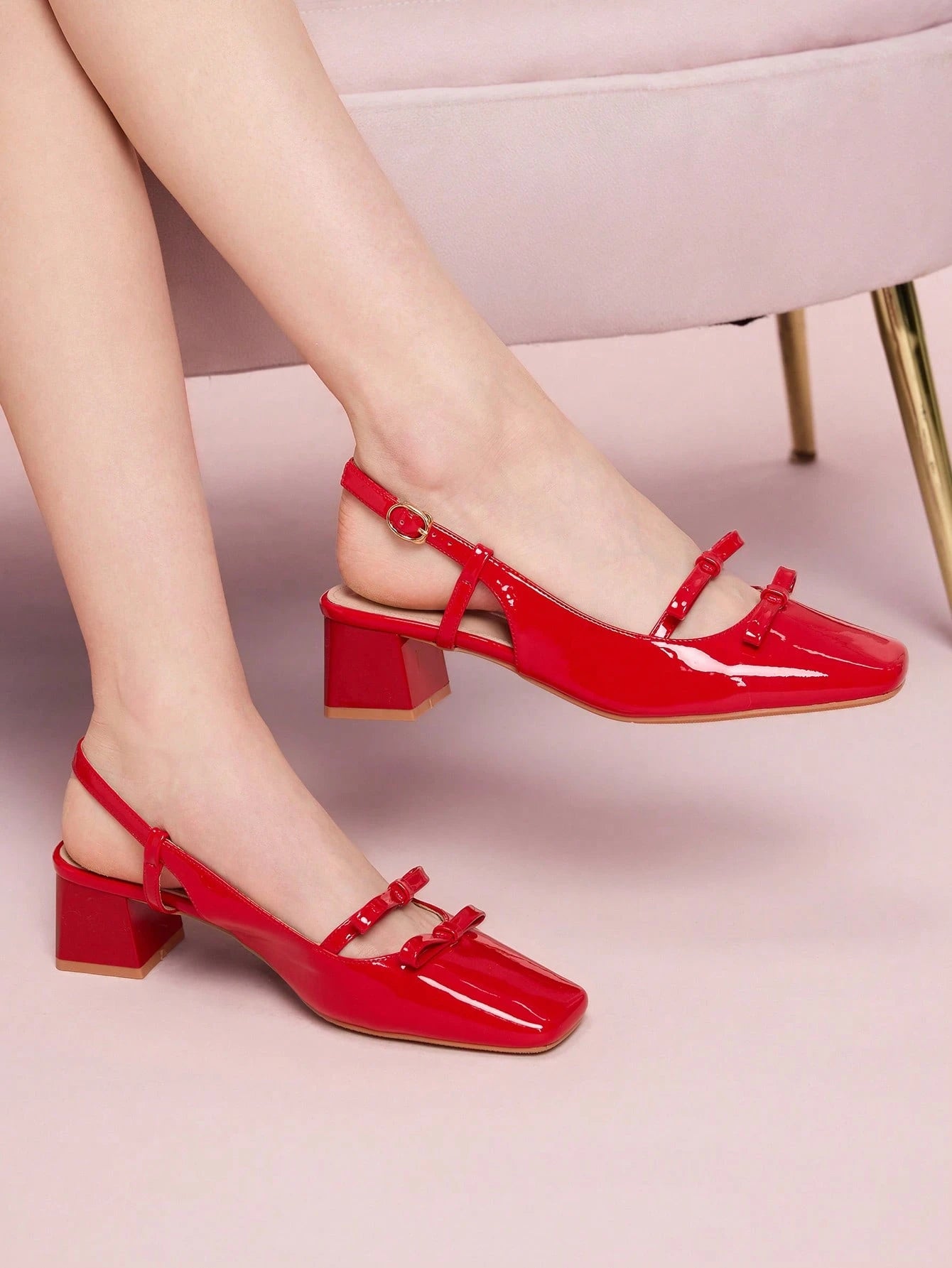 DOLLMOD New Design French Back Open Retro Mary Jane Bow Knot Platform High Heel