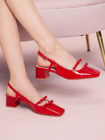 DOLLMOD New Design French Back Open Retro Mary Jane Bow Knot Platform High Heel