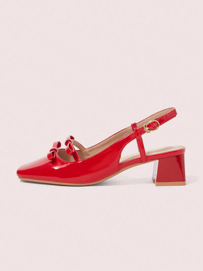 DOLLMOD New Design French Back Open Retro Mary Jane Bow Knot Platform High Heel