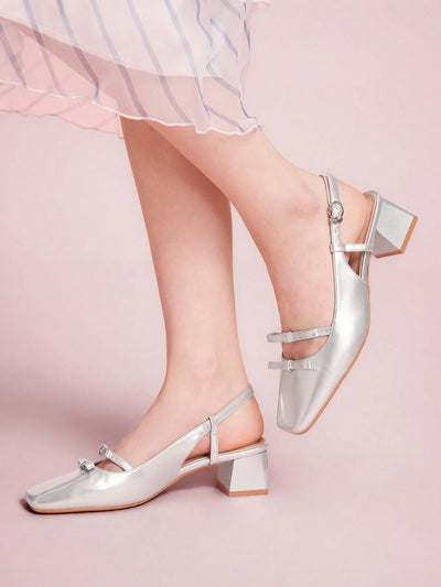 DOLLMOD New Design French Back Open Retro Mary Jane Bow Knot Platform High Heel