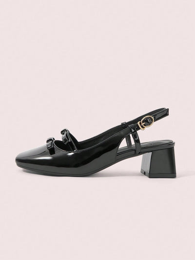DOLLMOD New Design French Back Open Retro Mary Jane Bow Knot Platform High Heel