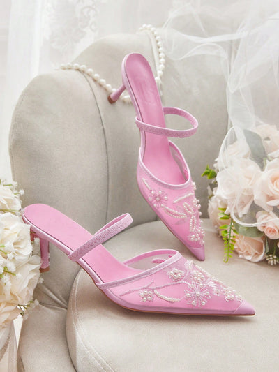 Women's Mid Heel Pointed Toe Stiletto Party Pumps