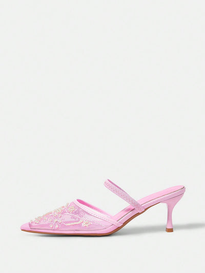 Women's Mid Heel Pointed Toe Stiletto Party Pumps