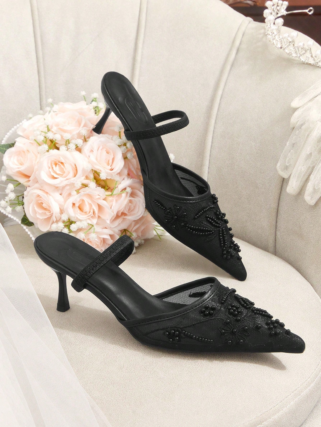 Women's Mid Heel Pointed Toe Stiletto Party Pumps