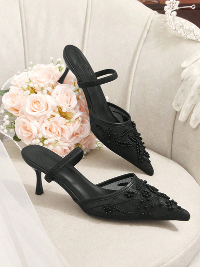 Women's Mid Heel Pointed Toe Stiletto Party Pumps