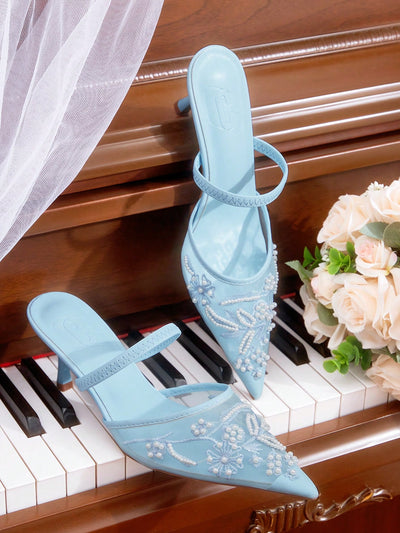 Women's Mid Heel Pointed Toe Stiletto Party Pumps