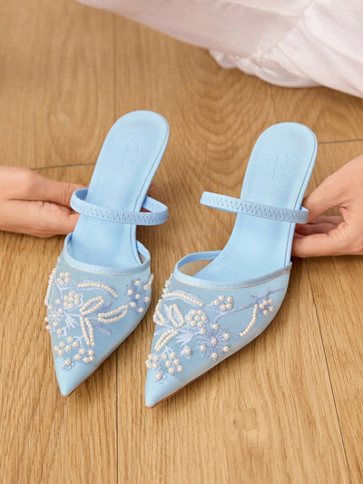 Women's Mid Heel Pointed Toe Stiletto Party Pumps