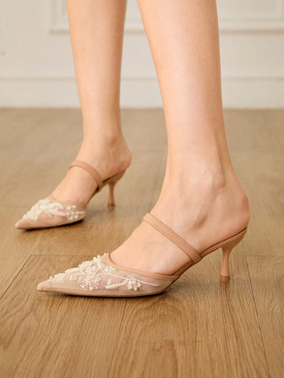Women's Mid Heel Pointed Toe Stiletto Party Pumps