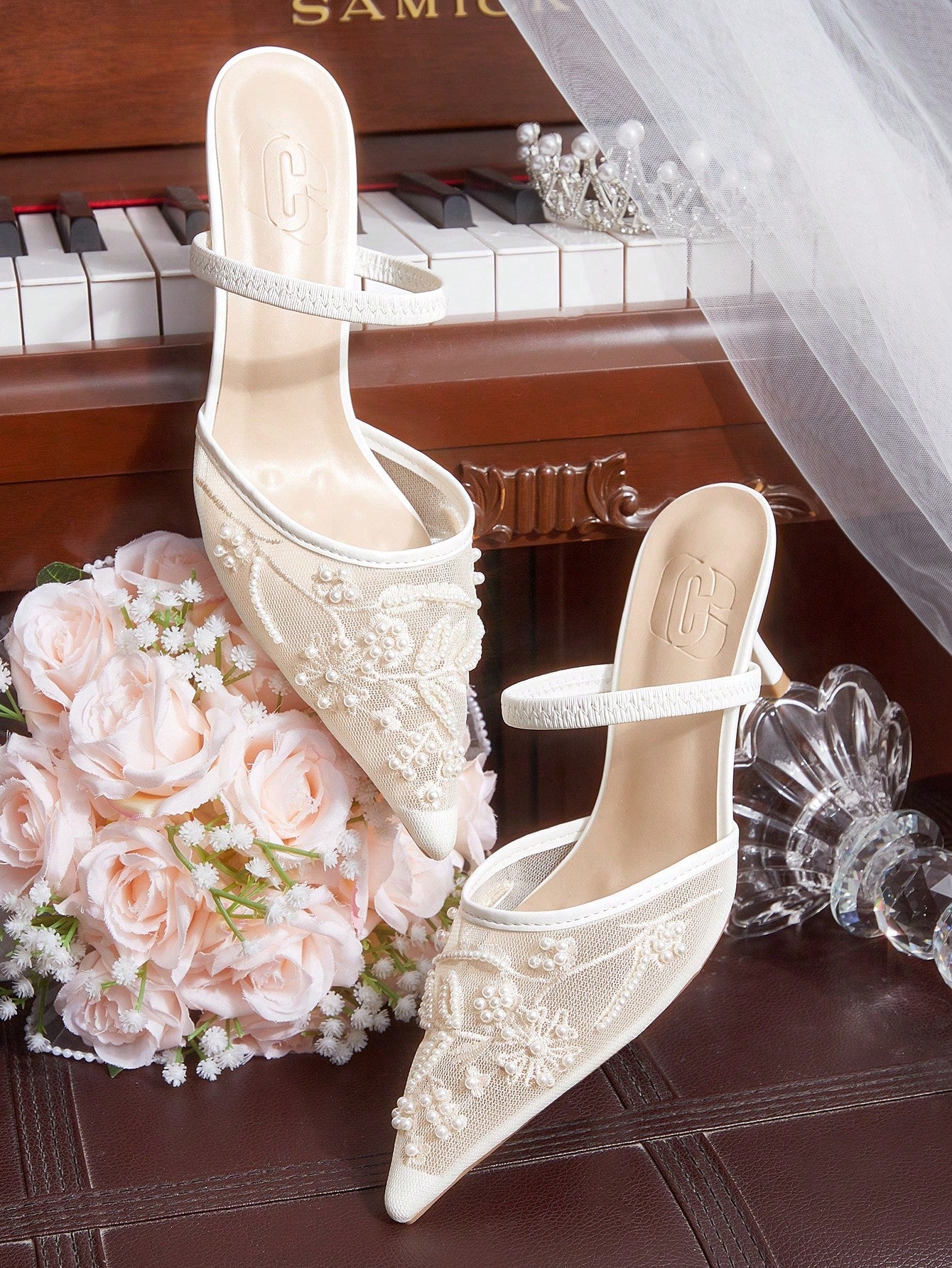Women's Mid Heel Pointed Toe Stiletto Party Pumps