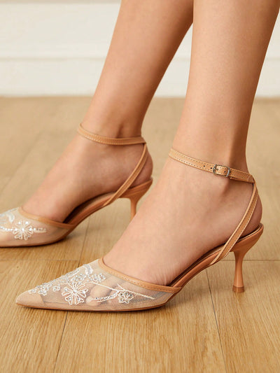 Women's Mid Heel Pointed Toe Stiletto Party Pumps
