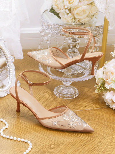 Women's Mid Heel Pointed Toe Stiletto Party Pumps