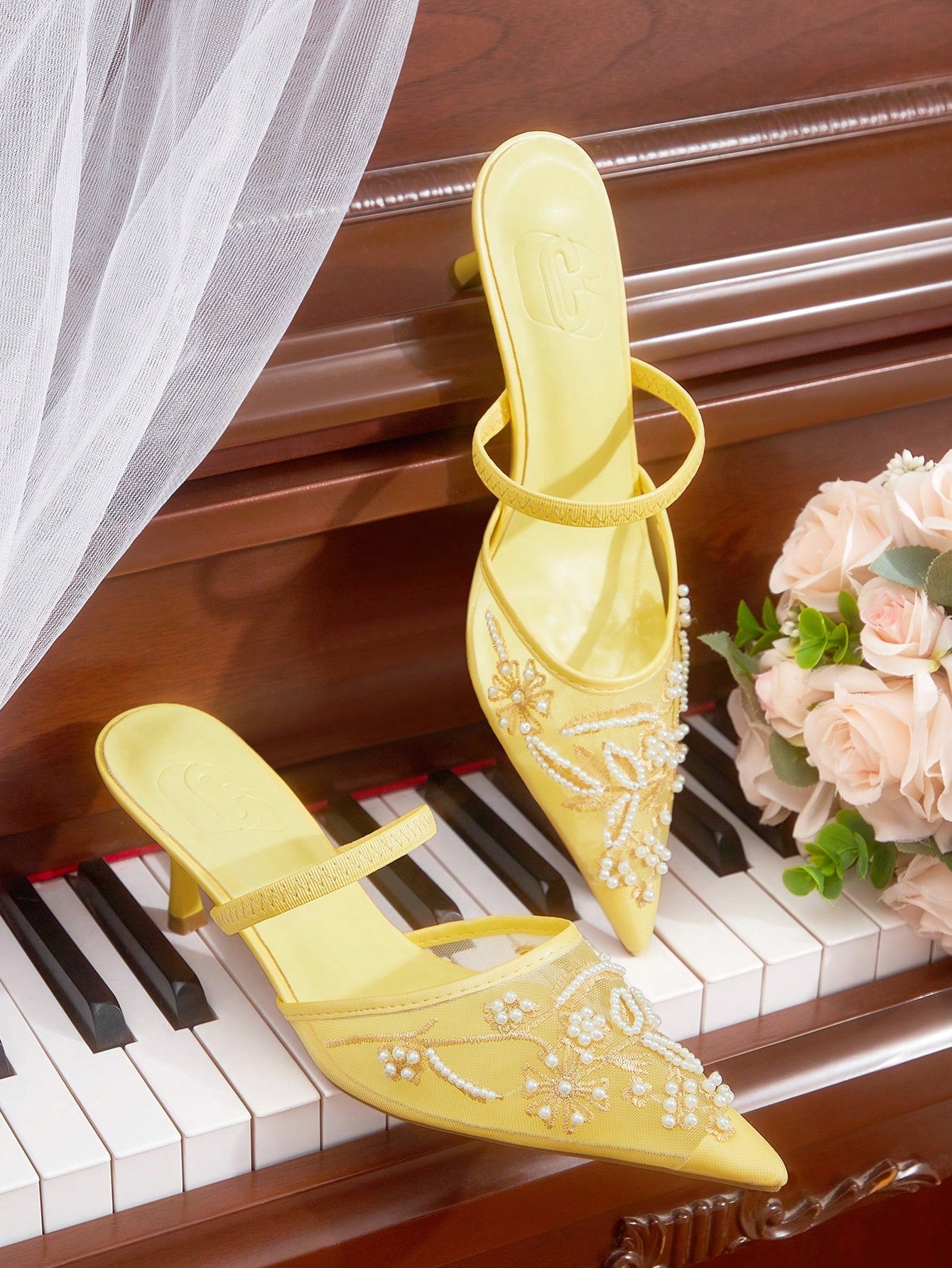 Women's Mid Heel Pointed Toe Stiletto Party Pumps