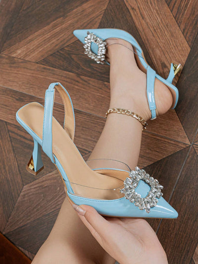 Women's Pointed Toe High Heels With Rhinestone Decoration