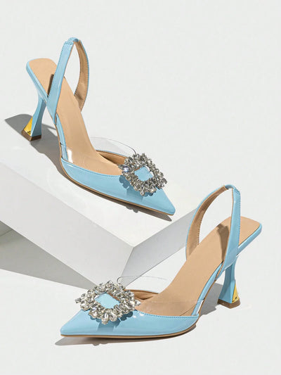 Women's Pointed Toe High Heels With Rhinestone Decoration