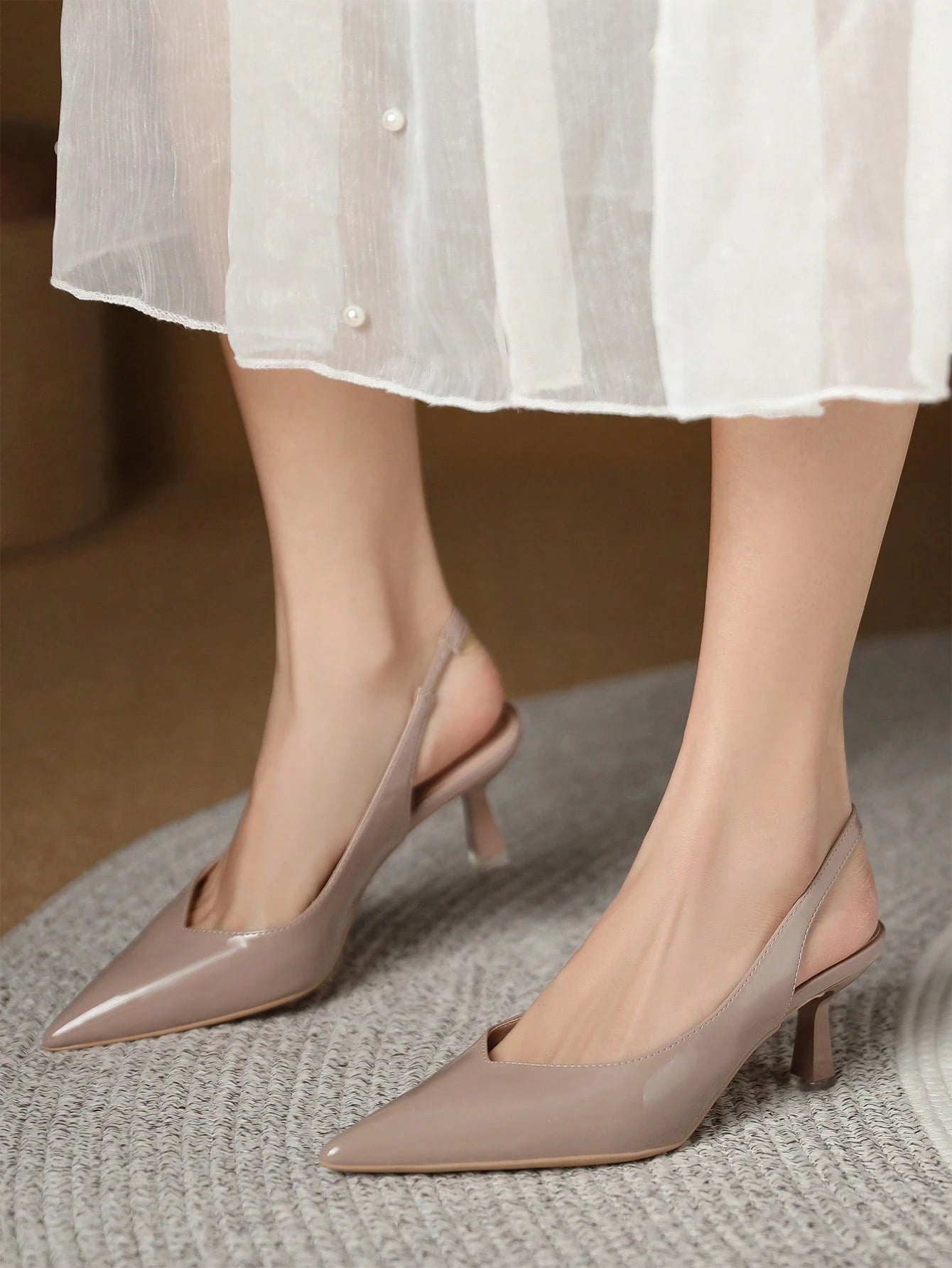 Ladies Backless Slip-On Pumps