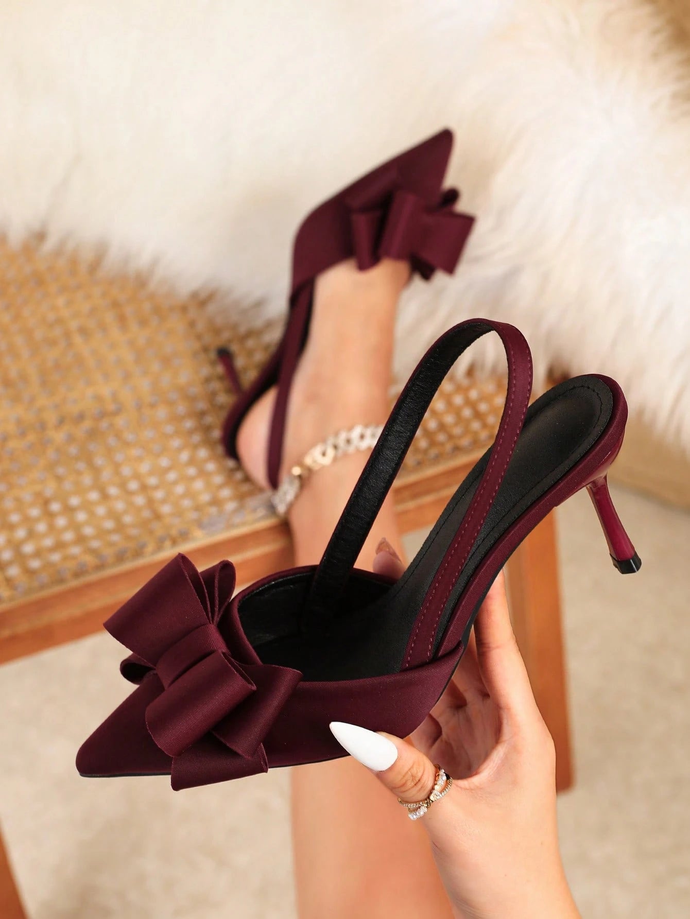 Fashionable Versatile Pointed Toe Low Vamp High Heel Shoes