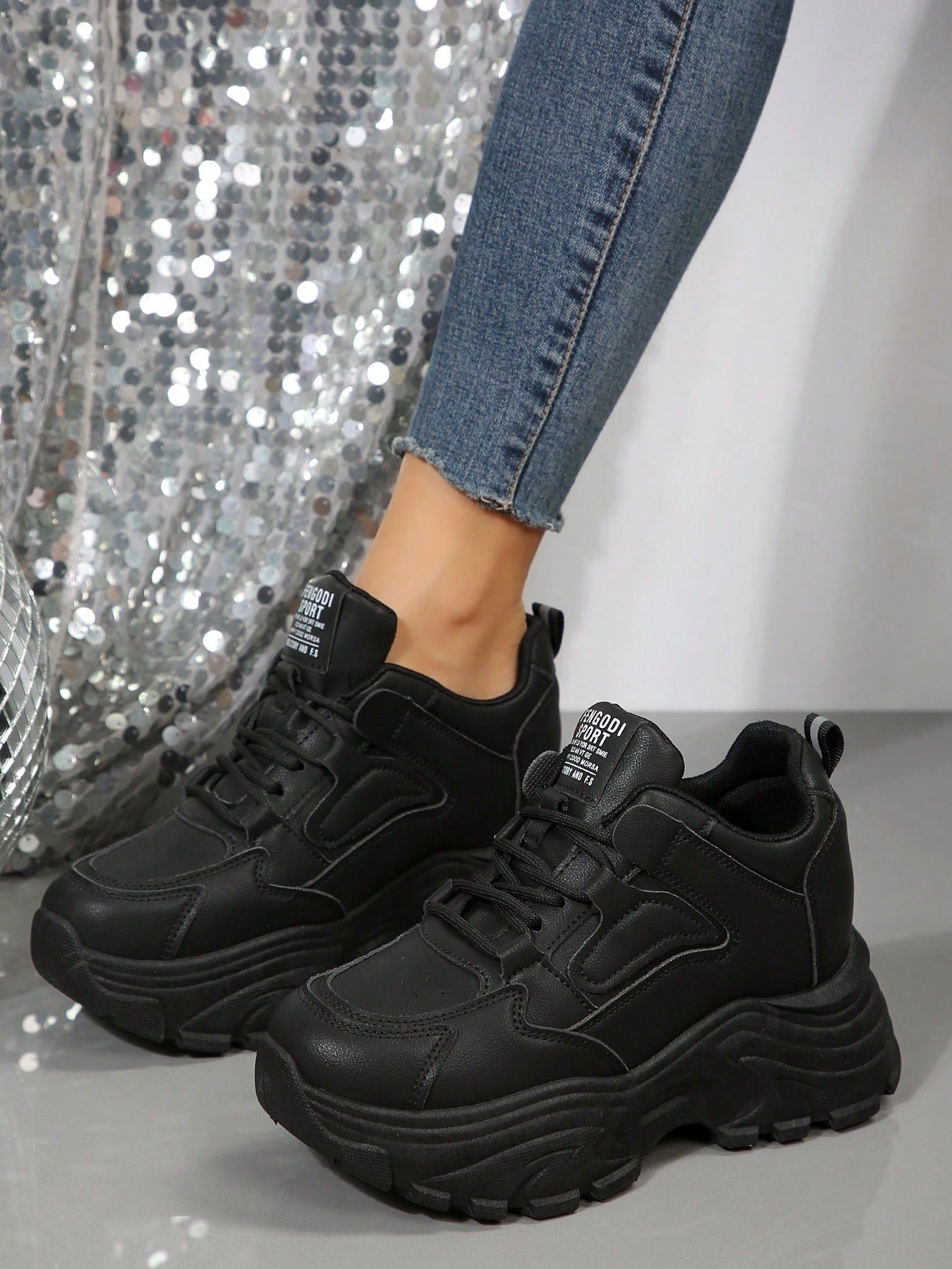 Women's Platform Sneakers With Wedge Heels