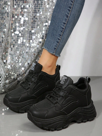 Women's Platform Sneakers With Wedge Heels