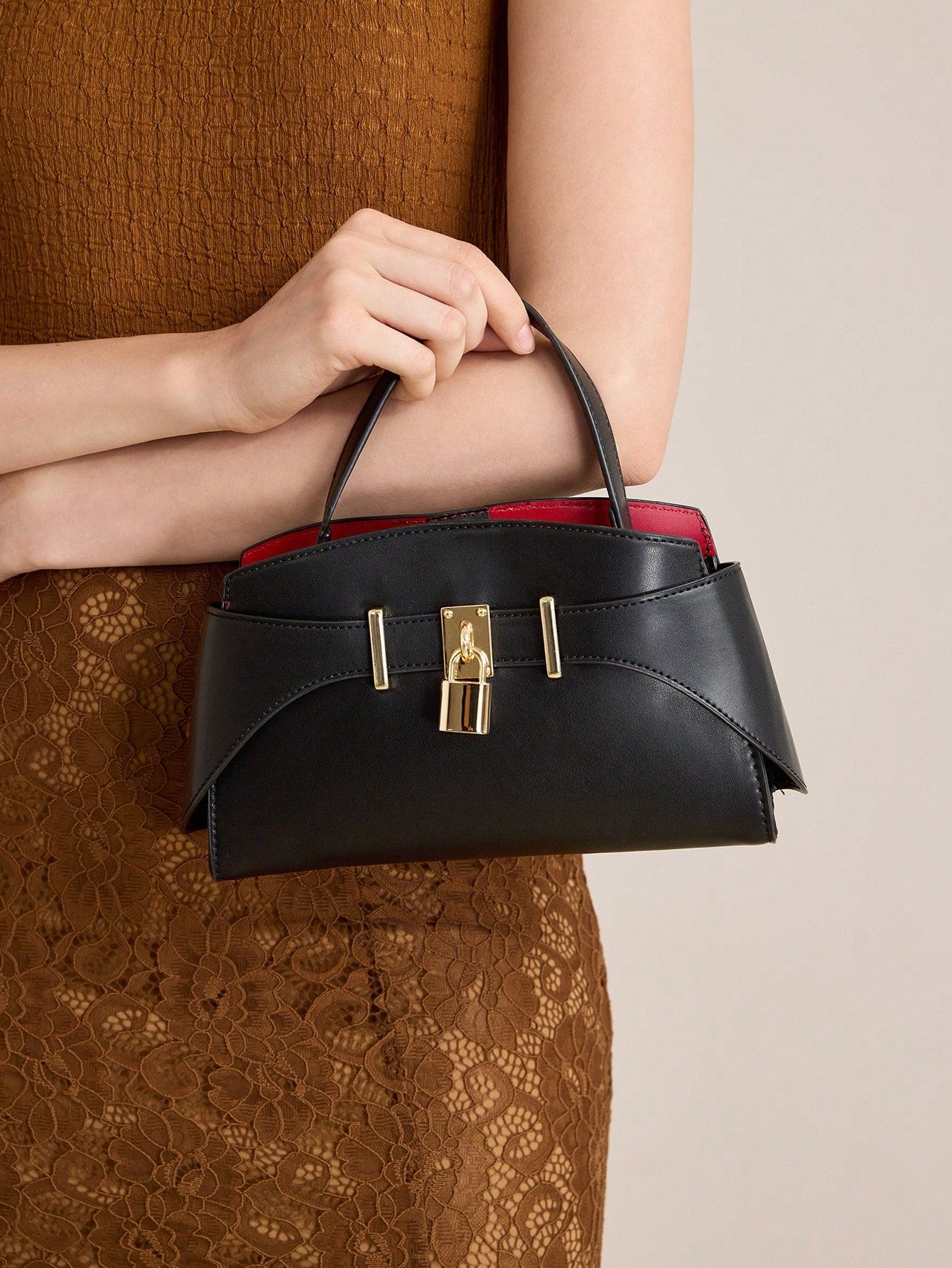 MOTF PREMIUM IRONMONGERY PU LEATHER TOP HANDLE BAG