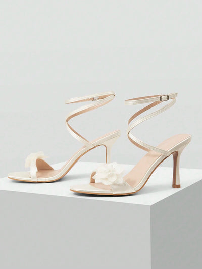 MOTF PREMIUM WOMEN'S MINIMALIST ROUND TOE STRAPPY HIGH HEEL SANDALS