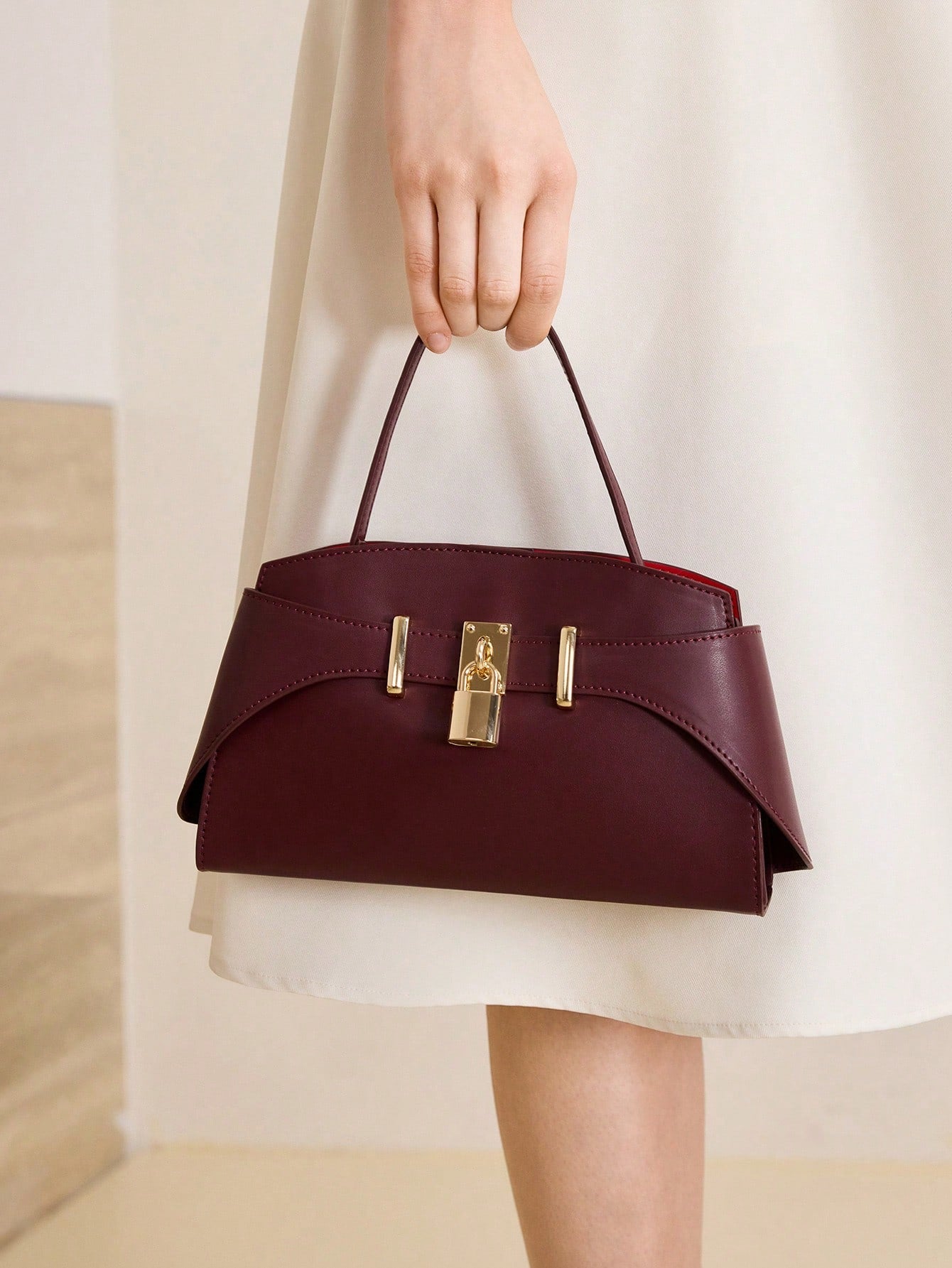MOTF PREMIUM IRONMONGERY PU LEATHER TOP HANDLE BAG