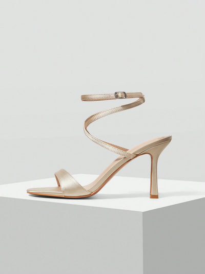 MOTF PREMIUM WOMEN'S MINIMALIST ROUND TOE STRAPPY HIGH HEEL SANDALS