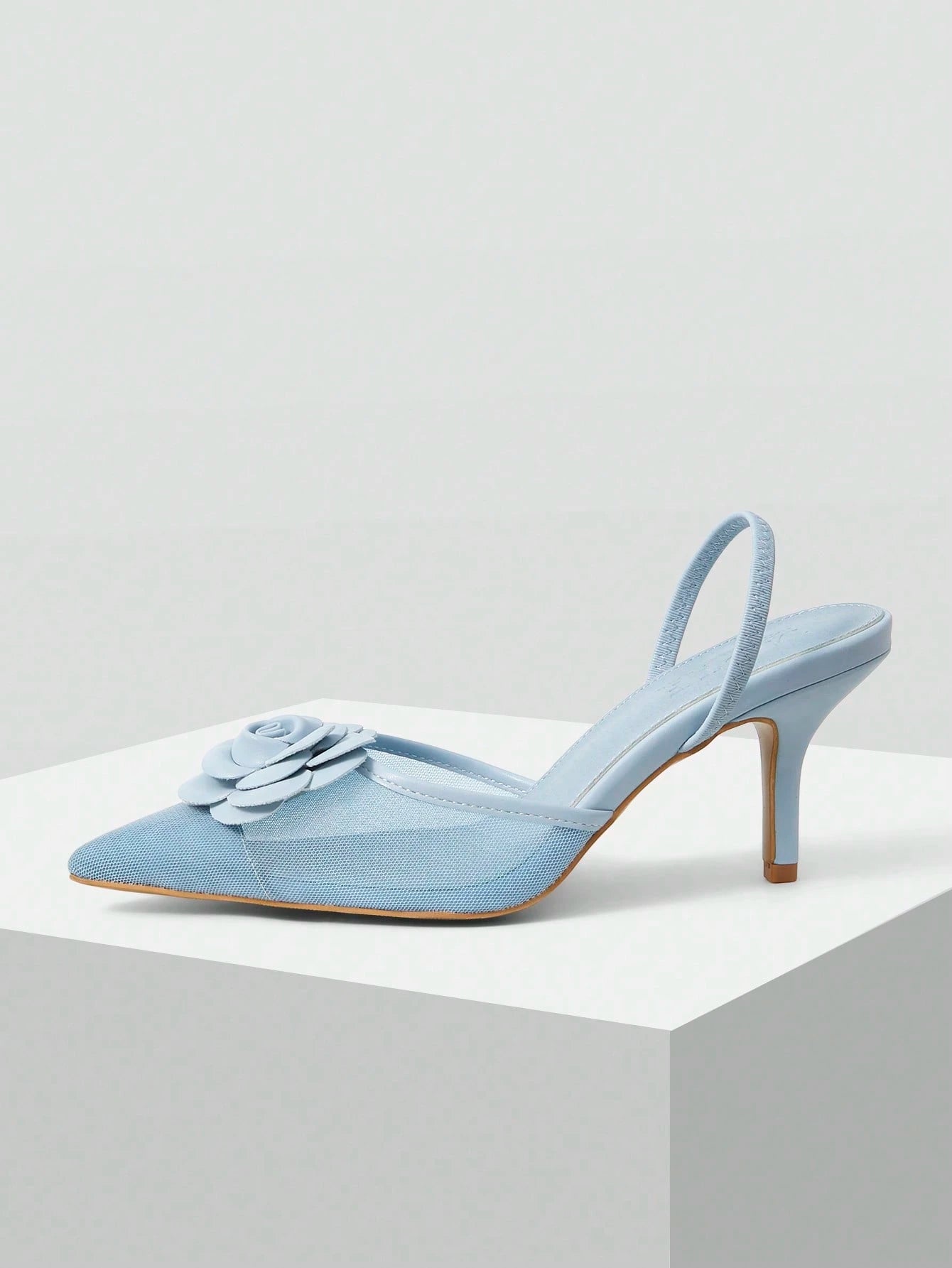 MOTF PREMIUM FLORAL DECOR POINTED TOE HIGH HEELS PUMPS