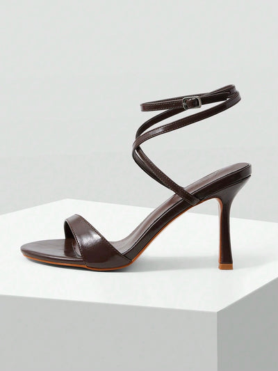 MOTF PREMIUM WOMEN'S MINIMALIST ROUND TOE STRAPPY HIGH HEEL SANDALS
