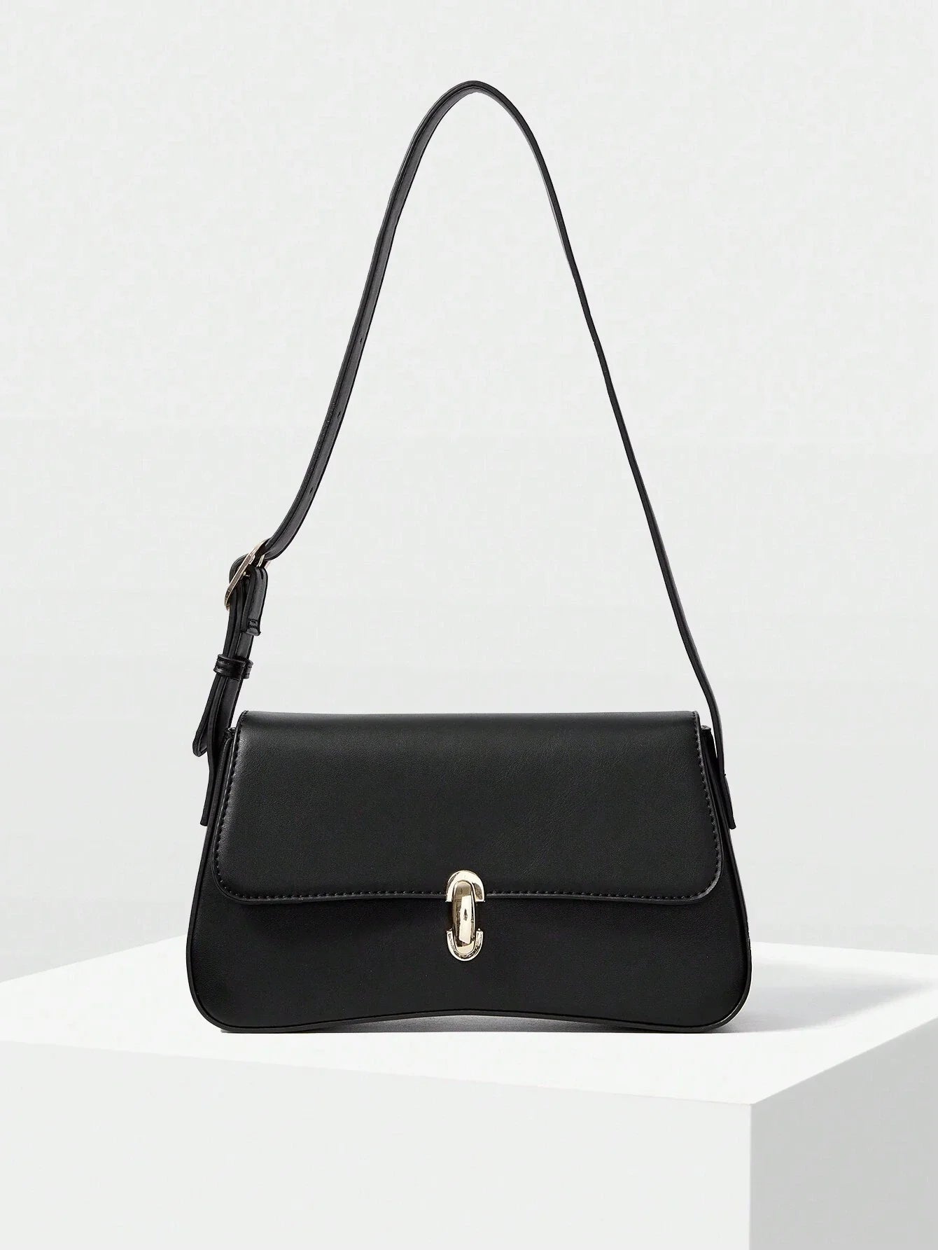 MOTF PREMIUM 1PC WOMEN ELEGANT SIMPLE SOLID COLOR COMMUTER FLAP SHOULDER BAG