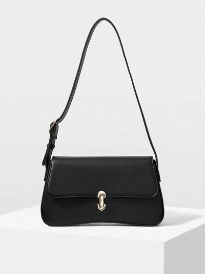 MOTF PREMIUM 1PC WOMEN ELEGANT SIMPLE SOLID COLOR COMMUTER FLAP SHOULDER BAG