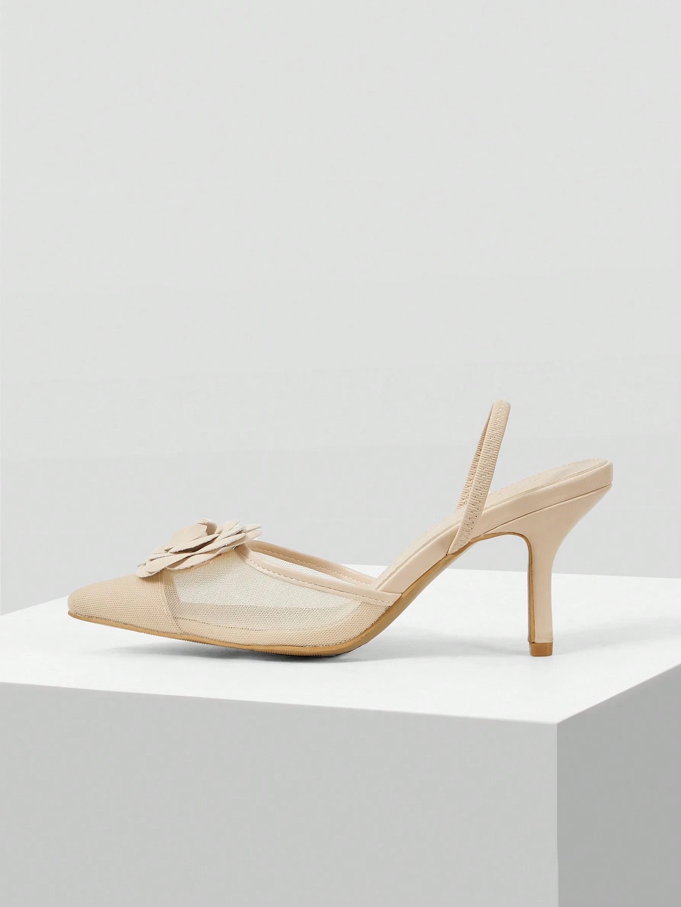MOTF PREMIUM FLORAL DECOR POINTED TOE HIGH HEELS PUMPS