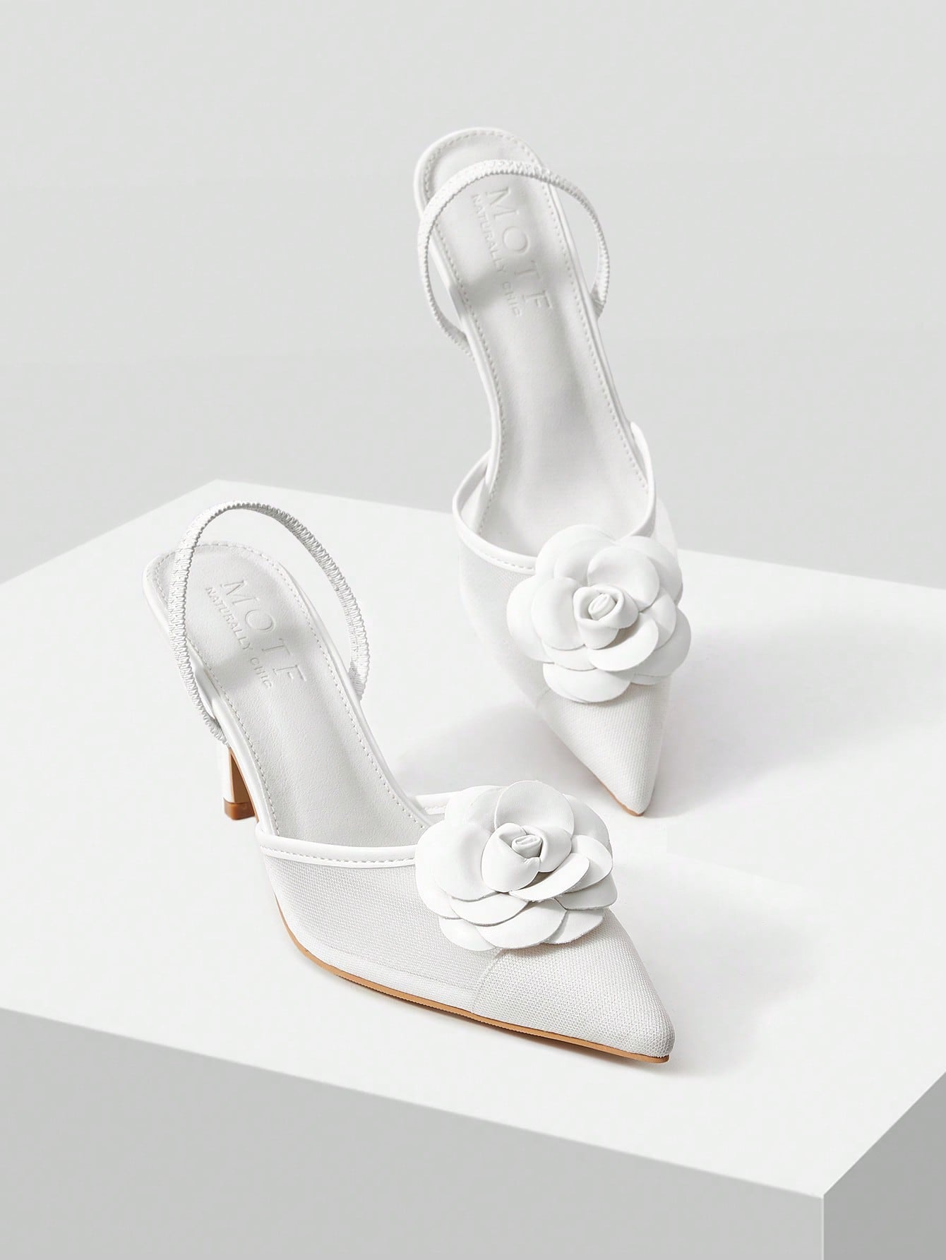 MOTF PREMIUM FLORAL DECOR POINTED TOE HIGH HEELS PUMPS