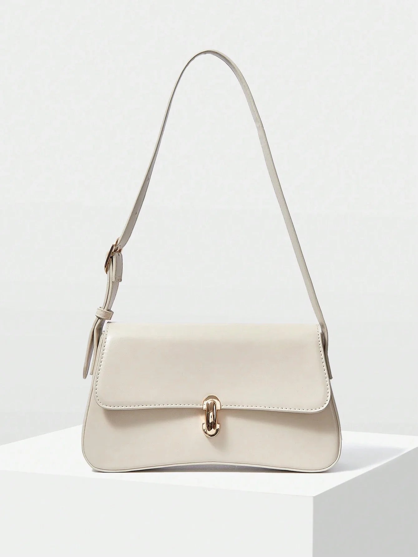 MOTF PREMIUM 1PC WOMEN ELEGANT SIMPLE SOLID COLOR COMMUTER FLAP SHOULDER BAG
