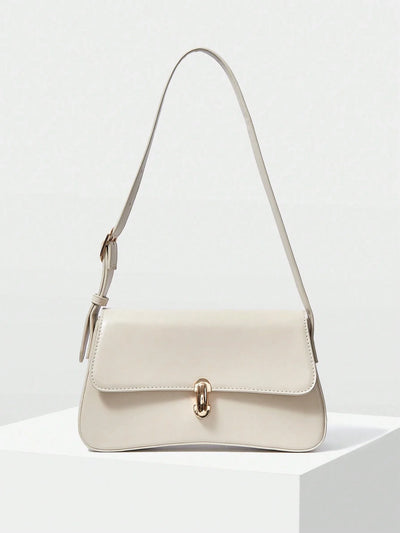 MOTF PREMIUM 1PC WOMEN ELEGANT SIMPLE SOLID COLOR COMMUTER FLAP SHOULDER BAG