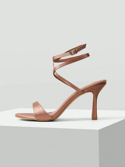MOTF PREMIUM WOMEN'S MINIMALIST ROUND TOE STRAPPY HIGH HEEL SANDALS