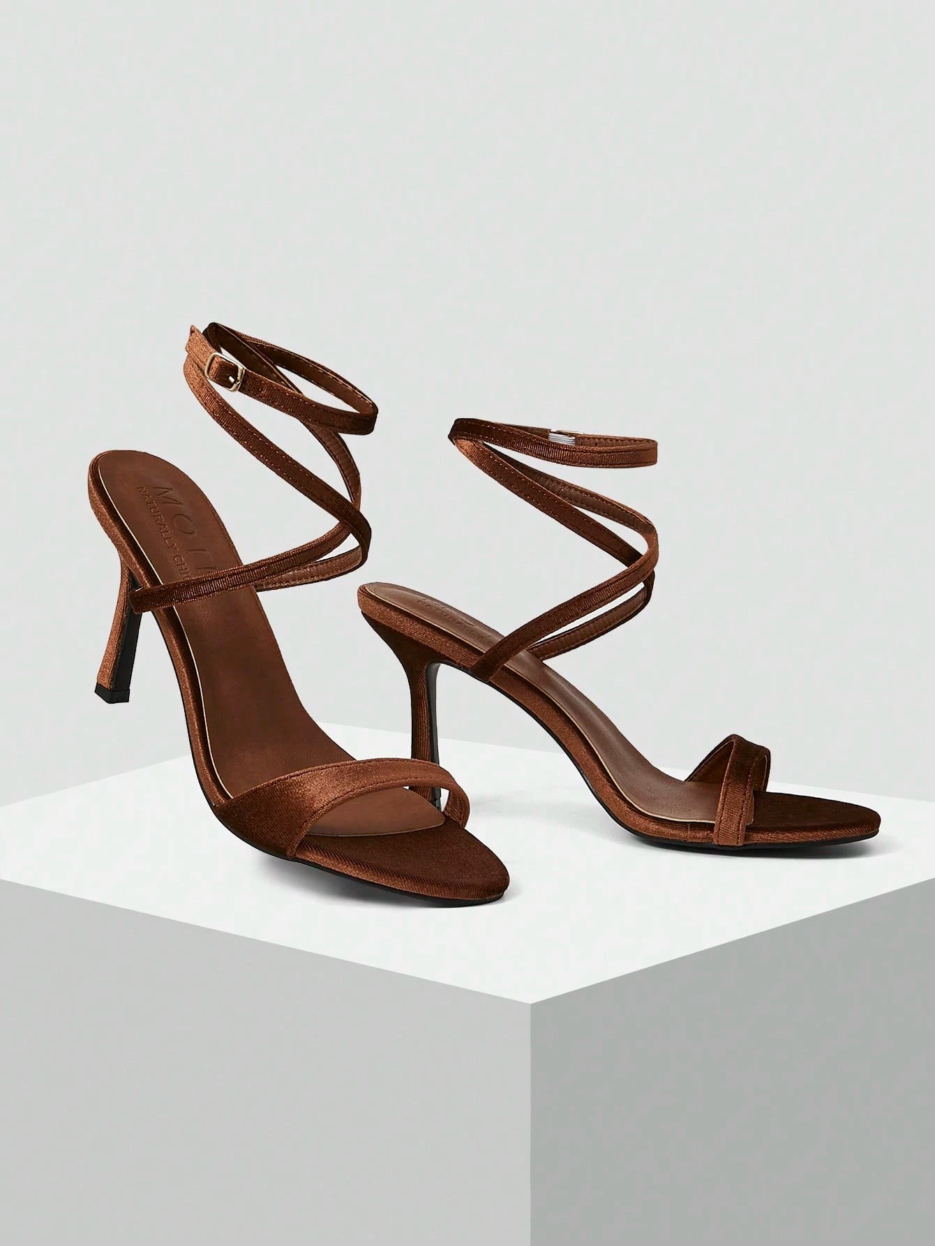 MOTF PREMIUM WOMEN'S MINIMALIST ROUND TOE STRAPPY HIGH HEEL SANDALS