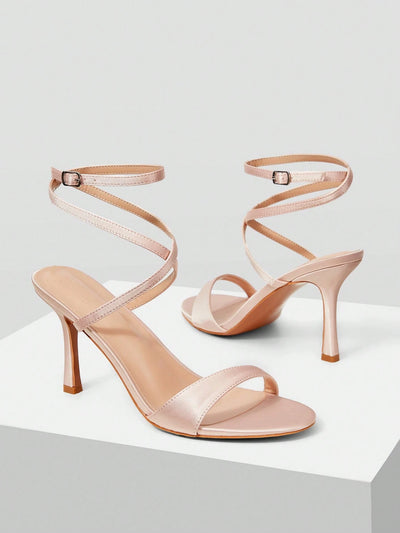 MOTF PREMIUM WOMEN'S MINIMALIST ROUND TOE STRAPPY HIGH HEEL SANDALS