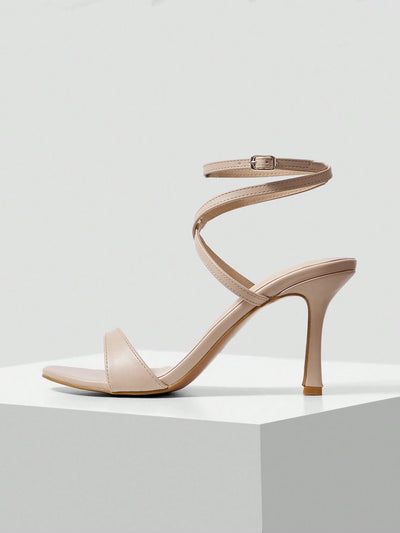 MOTF PREMIUM WOMEN'S MINIMALIST ROUND TOE STRAPPY HIGH HEEL SANDALS