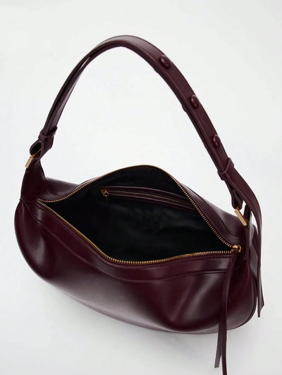 Minimalist Chic Canvas Crescent Shoulder Bag