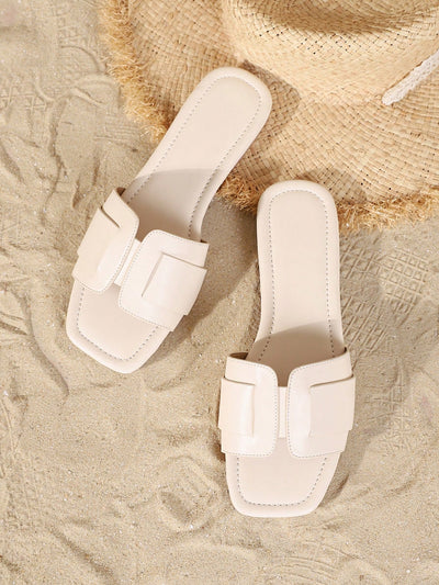 Women Square Toe Flat Sandals