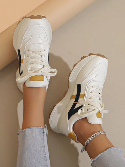 Breathable Mesh Contrast Platform Shoes