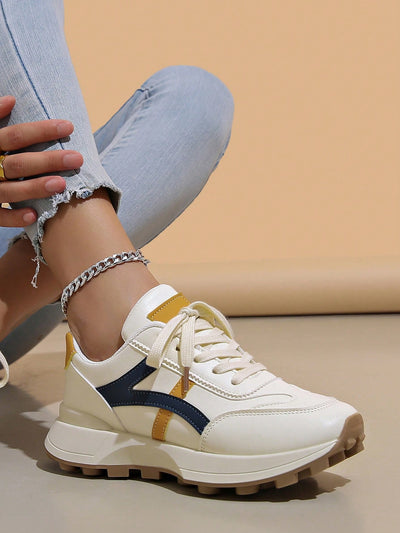 Breathable Mesh Contrast Platform Shoes