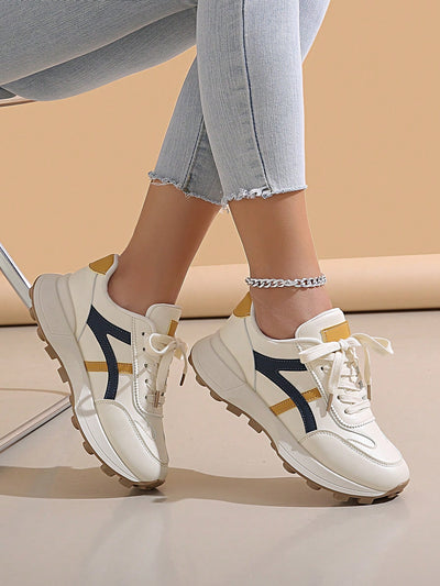 Breathable Mesh Contrast Platform Shoes