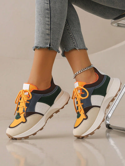 Breathable Mesh Contrast Platform Shoes