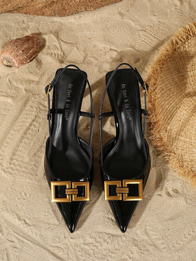 Women's Elegant Fashion Pointed Toe Slingback High Heel Pumps