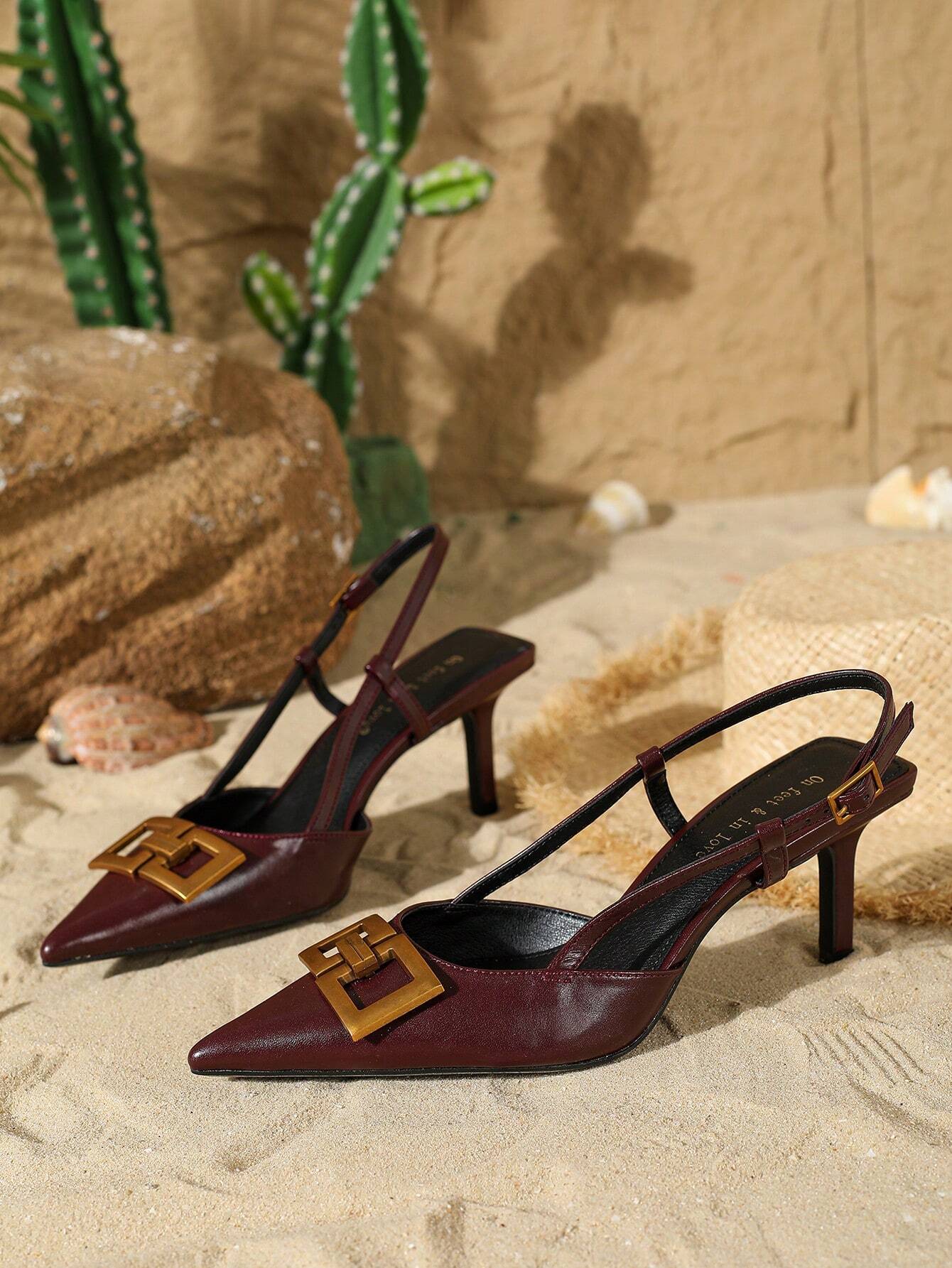 Women's Elegant Fashion Pointed Toe Slingback High Heel Pumps