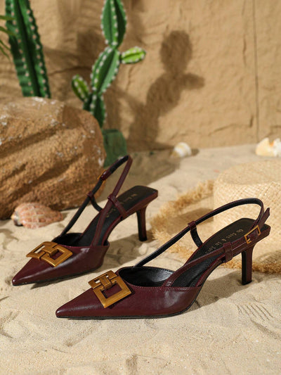 Women's Elegant Fashion Pointed Toe Slingback High Heel Pumps