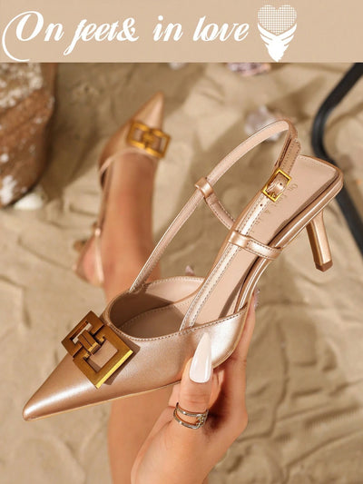 Women's Elegant Fashion Pointed Toe Slingback High Heel Pumps