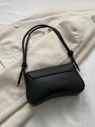 Minimalist Solid Color Shoulder Flap Bag